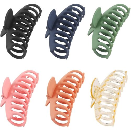 Grandes grandes pinces à griffes pour cheveux épais, griffes de cheveux 6pcs pour femmes femmes filles, antidérapantes