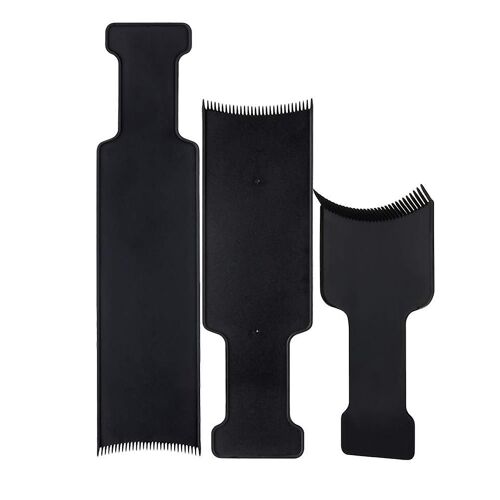 3pcs Barber Flat Top Paddle Board Peigne Cheveux Mise En Évidence Coupes Peigne Set (Noir)