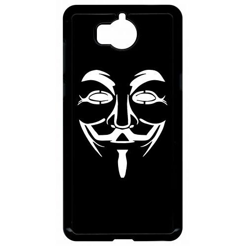 Coque Pour Smartphone - Anonymous Noir - Compatible Avec Huawei Y5 (2017) - Plastique - Bord Noir