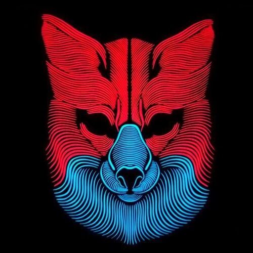Masque Loup Lumineux Equalizer Bicolore Accessoire De Deguisement