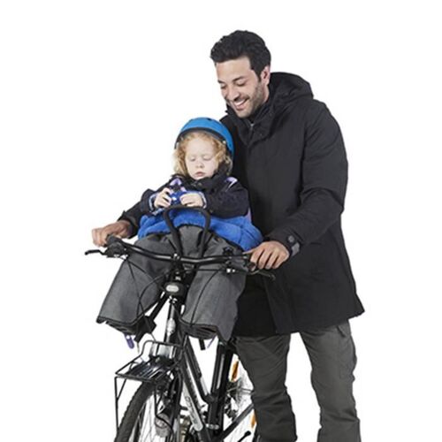 Poncho-Tablier Thermique Et Deperlant Tucano Opossum Front Gris Pour Porte Bebe-Siege Enfant Avant