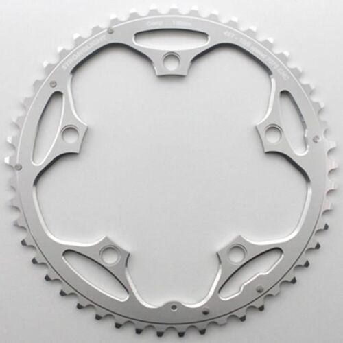 Plateau Route 5bra 49dts D.130 Exterieur Argent Alu 7075 Stronglight Type Shimano 9-10v.