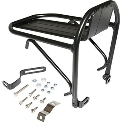 Porte Bagage Velo Avant Noir P2r Alu Noir Reglable 26" À 29" Fixation Sur Tasseaux De Frein