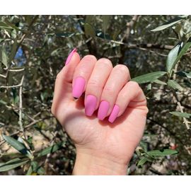 Faux Ongles X24 Coffin Rose Rose