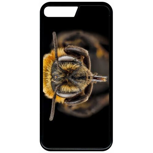 Coque Iphone 8+ - Macro Tete D'abeille Sur Fond Noir - Noir