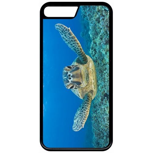 Coque iphone 8+ - tortue verte d hawai - noir