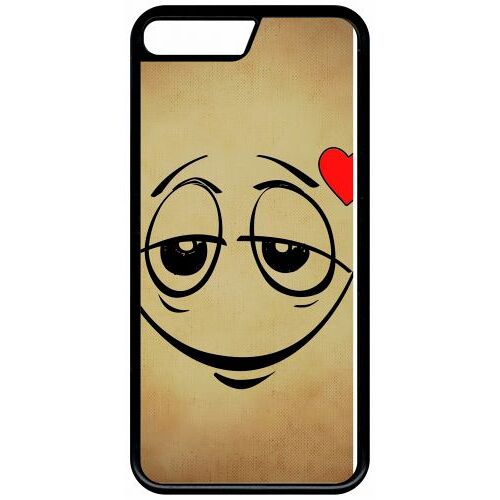 Coque iphone x - smiley amoureux - noir