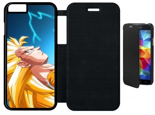 Etui Flip Flap Iphone 6s - Dragon Ball Z Gohan Super Saiyan 3 - Simili-Cuir - Noir