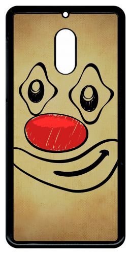 Coque nokia 6 (2018) - smiley clown nez rouge - noir
