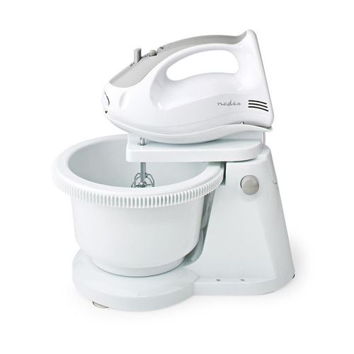 NEDIS Mixeur Batteur à main 200W 5 Vitesses Fonction Turbo Blanc