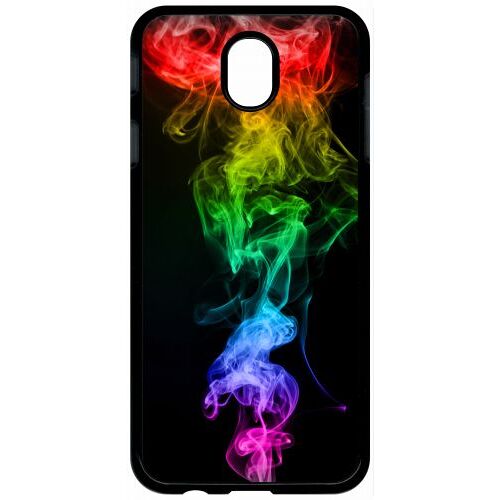 Coque galaxy j7 (2017) - smoke fume arc en ciel 2 - noir