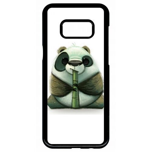 Coque pour galaxy s8+ - funny panda pipo roseau - noir