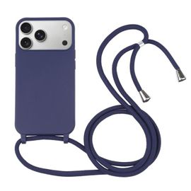 Coque Pour Iphone 17 Pro Max, Protection Tpu Couleurs Bonbon Avec Lanière - Multicolore - Bleu Foncé