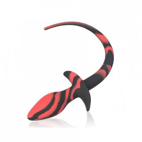 Queue De Puppy Plug Queue De Chien Silicone 7.5 X 3.1cm Noir-Rouge Kinky Puppy