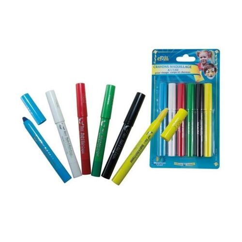 Stylo De Maquillage À L'eau - Ptit Clown - Lot De 6 - Visage, Corps, Cheveux
