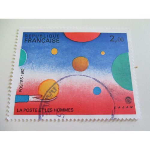 Timbre " La Poste Et Les Hommes " 2 Francs