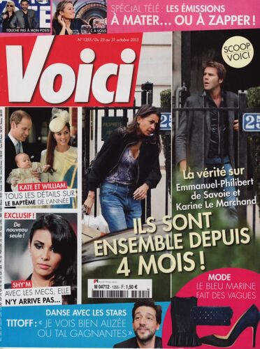 Voici / 25-10-2013 N°1355 : Shy'M (1p) - Emmanuel Philibert De Savoie (2p) - Gwyneth Paltrow (1p)