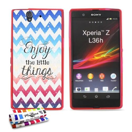 Coque Case Sony Xperia Z " Enjoy " Silicone Rose Souple (Tpu)