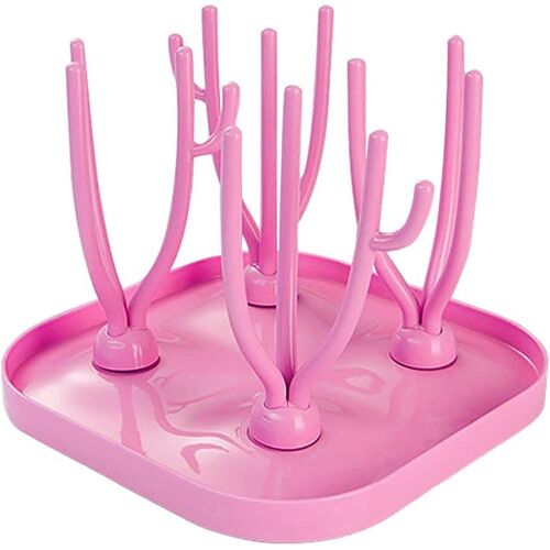 Sechoir Biberon Bébé,Séchoir Pour Bouteille Supports De Séchage De Bouteilles Amovible Pour Biberon,Couverts,Tétines Gobelets(Rose)