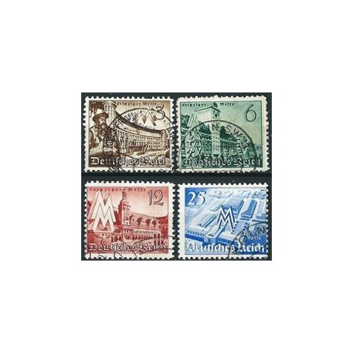 Allemagne, 3ème Reich 1940, Belle Serie Complete Yvert 663 664 665 666 Timbres Foire De Printemps À Leipzig, Obliteres Tbe