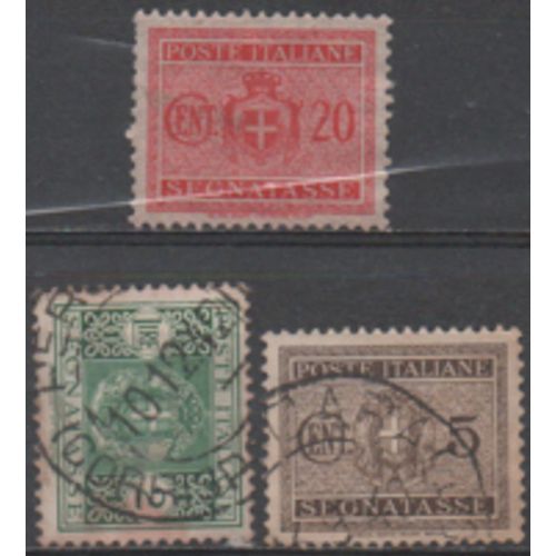 Italie: Lot De 3 Timbres Taxe.