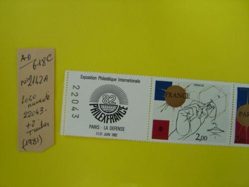 Ad 618 C // Paire(2) Timbres Neufs France Attenat Au Logo Numerote .1982*N°2142 A Philex France 82