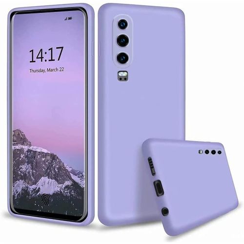 Huawei P30 Coque Ultra Mince Liquide Pour Gel Doux Microfibre De Caoutchouc Rayure Protecteur Cas(Bleu Violet)