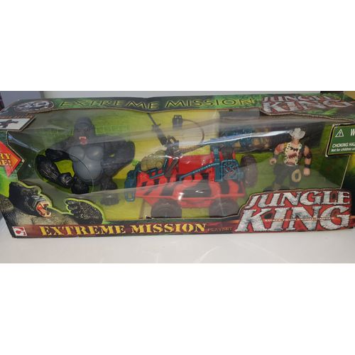Jouet Pour Enfants / Coffret Roi De La Jungle / Gorille + Figurine + Véhicule + Accessoires / 45x15x12cm