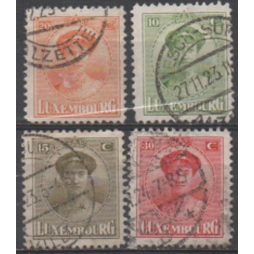 Luxembourg: Lot De 4 Timbres De La Même Série Représentant La Grande Duchesse Charlotte.