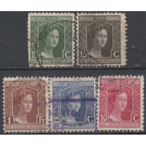 Luxembourg: Lot De 5 Timbres De La Même Série Représentant Une Grande Duchesse .