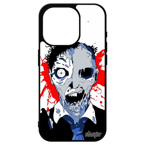 Coque Silicone Zombie Pour Iphone 15 Pro Mort Vivant Sang Eclaboussure Squelette Halloween Telephone Horreur Smartphone Dessin