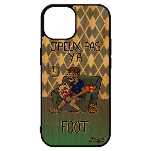 Coque Pour Iphone 15 Bois Silicone J'peux Pas Y'a Foot Supporter Violet Bd Souple Jpeux Telephone Drole Humoristique Noir 4g