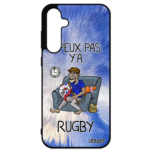 Coque J'peux Pas Y'a Rugby Pour Samsung S23 Fe Silicone Jpeux Comique Dessin Noir Bleu Humour Supporter Caoutchouc Aluminium Galaxy