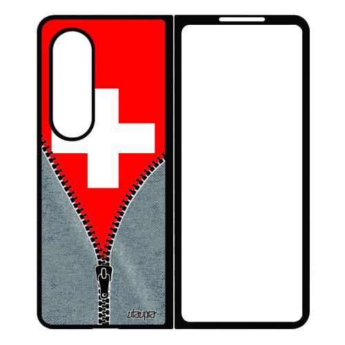 Coque Silicone Samsung Z Fold 4 Drapeau Suisse Football Euro Coupe D'europe Foot Jeux Olympiques Jo Telephone Basket Antichoc Galaxy