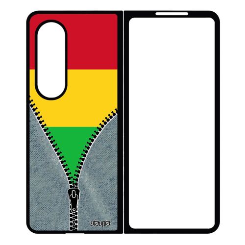 Coque Pour Samsung Z Fold 4 Silicone Drapeau Mali Malien Housse Jeans Foot Basket Can Jeux Olympiques Football Made In France Galaxy