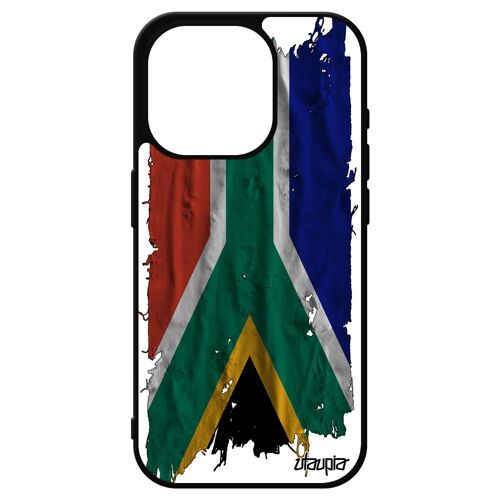 Coque De Protection Iphone 15 Pro Silicone Drapeau Afrique Du Sud Africain Rugby Tissu Can Jo Alu Coupe Du Monde Unique Basket