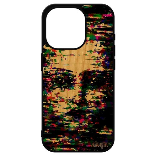 Coque Silicone Pour Iphone 15 Pro En Bois Portrait Femme Artistique Enfant Visage Portable Peinture Femme De Protection Art