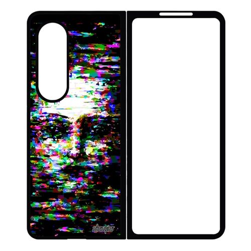 Coque Samsung Z Fold 4 En Silicone Portrait Femme Enfant Artistique Jaune Motif Visage Femme Alu Art Fantome Rigide Housse Galaxy