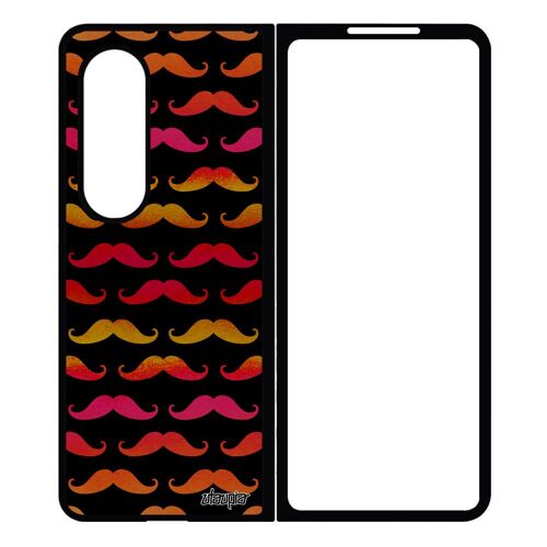Coque Z Fold 4 Silicone Moustache Sm-F936b Homme Rouge Telephone Metal Smartphone Bumper Pipe Etui Noir Imprime Image Samsung Galaxy