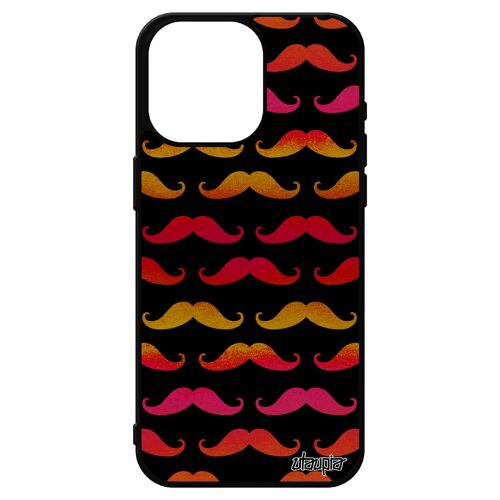 Coque Antichoc Pour Iphone 15 Pro Max Silicone Moustache Vintage Telephone Pipe Homme Chapeau Melon Peinture Jolie Rouge