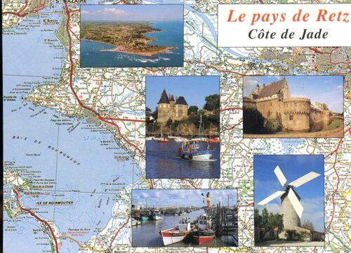 Carte Postale Du Pays De Retz Et De La Côte De Jade (Loire-Atlantique) 5 Vues + Carte