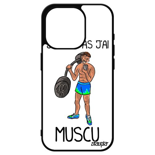 Coque Je Peux Pas J'ai Muscu Iphone 15 Pro Silicone Humour Fitness Blanc Crossfit Humoristique 4g Telephone De Made In France