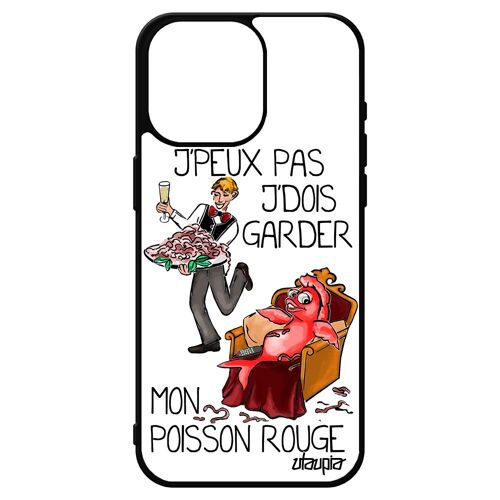 Coque Silicone Iphone 15 Pro Max J'peux Pas J'dois Garder Mon Poisson Rouge Cartoon Blanc Drole Humour Rigide Jpeux Antichoc