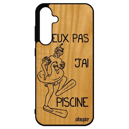 Coque En Bois Pour S23 Fe Silicone J'peux Pas J'ai Piscine De Protection Comique Sport Humoristique Antichoc Vacances Samsung Galaxy