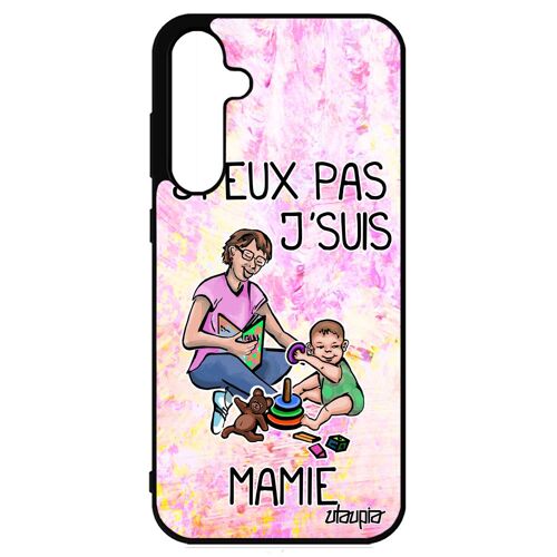 Coque J'peux Pas J'suis Mamie Samsung Galaxy S23 Fe Silicone Grand Mere Mobile Drole Je Dessin Violet Mamy Humour Design Enfant Etui