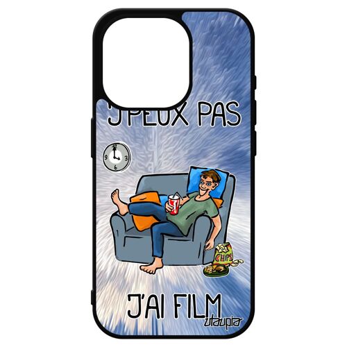 Coque Pour Iphone 15 Pro Silicone J'peux Pas J'ai Film Humour Dessin Animé Jpeux Comique Drole Tele 7e Art Noir Je Texte Manga