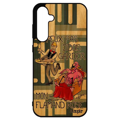Coque J'peux Pas J'dois Garder Mon Flamand Rose Samsung S23 Fe Bois Silicone Dessin Texte Antichoc Oiseau Gris Mobile Animal Galaxy