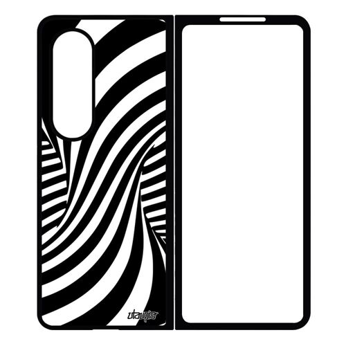Coque Pour Galaxy Z Fold 4 Silicone Illusion D'optique Portable Art Visuel 4g 3d Tourbillon Effet Sm-F936n Bicolore Magie De Samsung