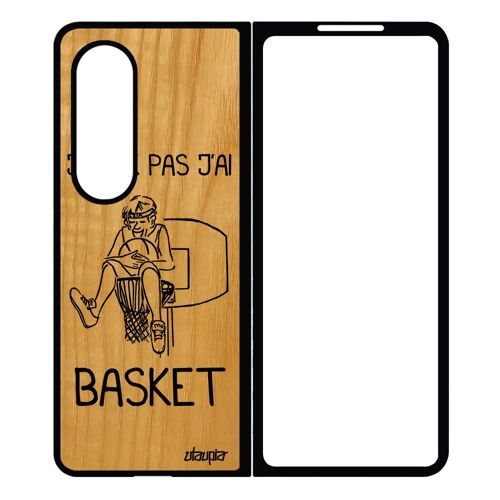 Coque En Bois Pour Z Fold 4 Silicone J'peux Pas J'ai Basket Smartphone Tpu Noir Etui Panier Humoristique Nba Bd Sport Samsung Galaxy