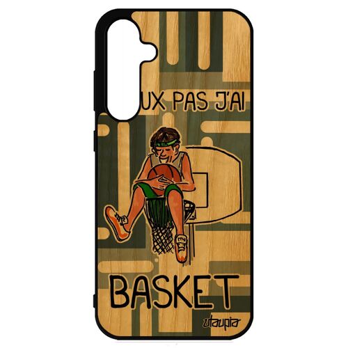Coque Galaxy S23 Fe En Bois Silicone J'peux Pas J'ai Basket Sport Personnalisé 5g Gris Telephone Nba Noir Basketball Humour Samsung
